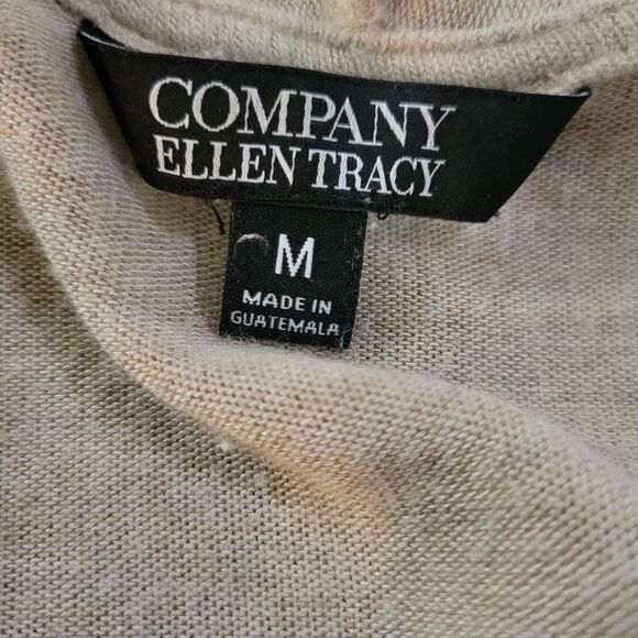 Ellen Tracy Oatmeal Heather Open‎ Front Long Cardigan Size M - Picture 7 of 8